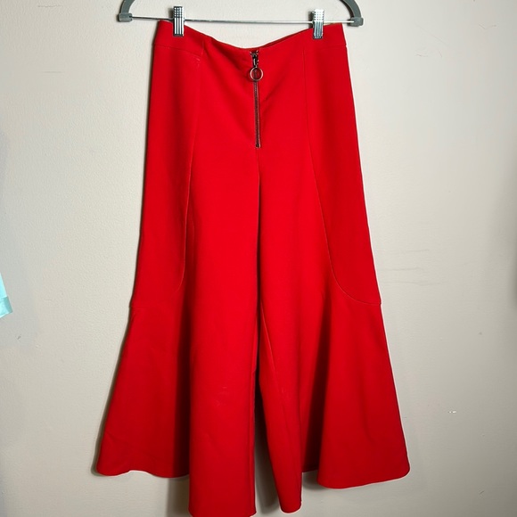 Topshop Pants - Topshop Red Wide Leg Flare Pants size 4